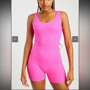 YEAR OF OURS Women's Johanna Colorblock Romper in Malibu Pink size small
